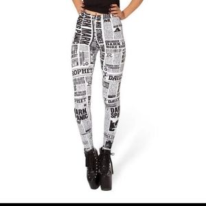 BlackMilk- Harry Potter Daily Profit Newspaper Allover Print Leggings